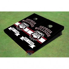 All American Tailgate NCAA University of Georgia Bulldog Mark Black Solid Cornhole Board Set (Set of 2)   